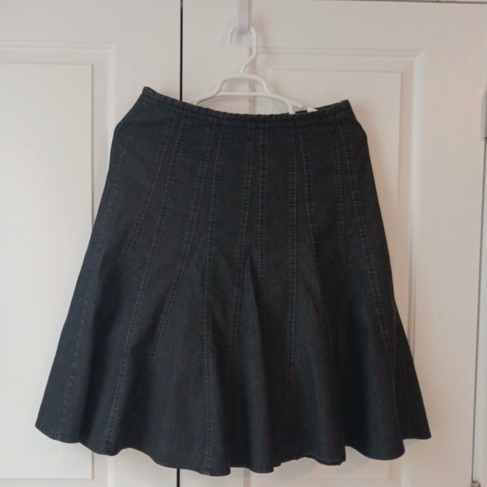 Larry Levine Black Denim Skirt